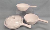 (3) Corning Ware Range Toppers- One w Lid