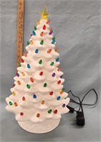 White Ceramic Light Up Christmas Tree- Newer- 1