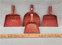 (4) Small Red Metal Dust Pans