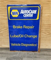 Vintage Double Sided NAPA Auto Center Metal Sign-