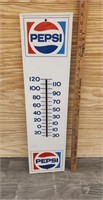 Vintage Pepsi Metal Thermometer- Made In USA-