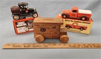 (2) Trust Worthy Die Cast Metal Banks- 1940 Ford