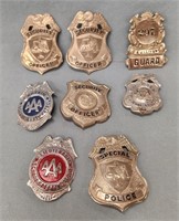 (8) Old Metal Badges- Special Police, Security