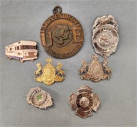 (6) Old Badges and Pins- Virtue, Liberty, and