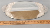 Vintage Glass Flower Vanity Mirrored Tray- 1 ft 5