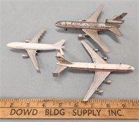 (3) Small Metal Planes- ERTL American Airlines,