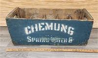 Chemung Spring Water Wooden Crate w 4 Chemung