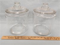 (2) Large Glassed Jars w Lids