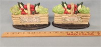 Cast Iron Country Produce Book Ends