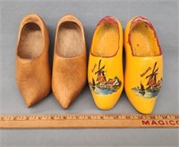 (2) Pair of Wooden Clogs - (1) Painted Yellow
