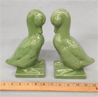 Pair of Green Itailian Pottery Ducks