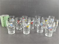 Collection de 12 verres Schtroumpfs 1982