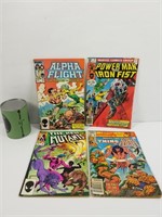 4 Comics dont Alpha Flight et Powerman Ironfist