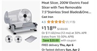 Meat Slicer (Open Box, Untested)