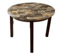 Round Marble Look Dinette Table