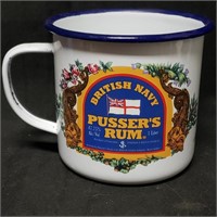 Pussers Rum Enameled Tin Metal Cup Mug