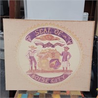 Seal Of Boise City Print On Textured Vinyl