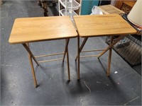 (2) Wooden Folding TV Tray Tables