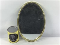 Ancien miroir de vanité ovale