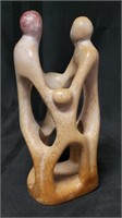 Soapstone 4 Person Family Carving Abstract Art