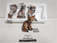(4) NIP Resin Fox Figurines G II 4.25"
