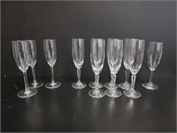 (11) Vtg Fluted Wine Glasses Champagne