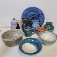 (10) Beautiful Stoneware Clay Pottery Pieces