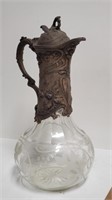 Art Nouveau Engraved Glass Carafe