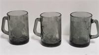 (3) 1970s Smokey McDonald's Glass Mugs