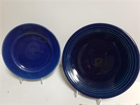 (2) Cobalt Blue Fiestaware & Unmarked Plates