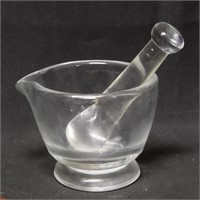 Laboratory Glass 2oz Mortar w/ Pour Spout & Pestle