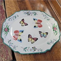 Italian Porcelain Butterfly Wall Hanging Platter