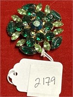 Vintage emerald and Peridot brooch