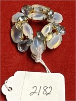 Vintage aquamarine and opal brooch