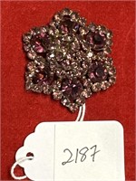 Vintage plum Czechoslovakian brooch