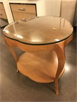 Custom Trefoil Side Table w/glass top - from High