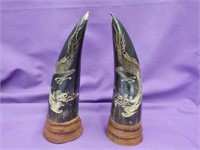 2 Etched Horns, 2 1/2x8"