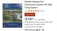 Wireless Pet Containment System (Open Box, Unteste