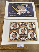 (2) 1905 Litho Ringling Bros. Barnum & Bailey