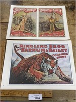 (2) Litho Barnum and Bailey Circus 16” x 11”