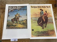 (2) vintage Buffalo Bill’s Wild West litho p