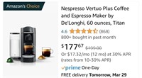 Nespresso Maker (Open Box, Untested)