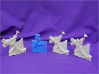 4 Disney Character Plastic Boxes 2 1/2x 1 1/2x 3