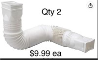 2 x Flex-A-Spout 55" Downspout Extension, White