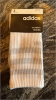 Adidas women’s crew socks 3 pack - white and gray