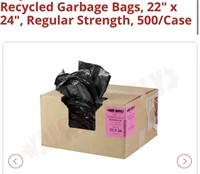 Black Recycled Garbage Bags, 22" x 24", Regular