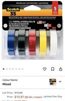 Scotch #35 Electrical Tape Value Pack, 5 Colours