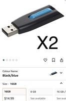 X2  Verbatim Store 'n' Go V3 16 GB USB 3.0 Flash