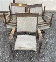 (CC) Outdoor Swivel Chairs W/ Footrests.
