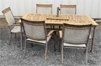 (CC) Outdoor Table & Chair Set. 
Appr 72in x